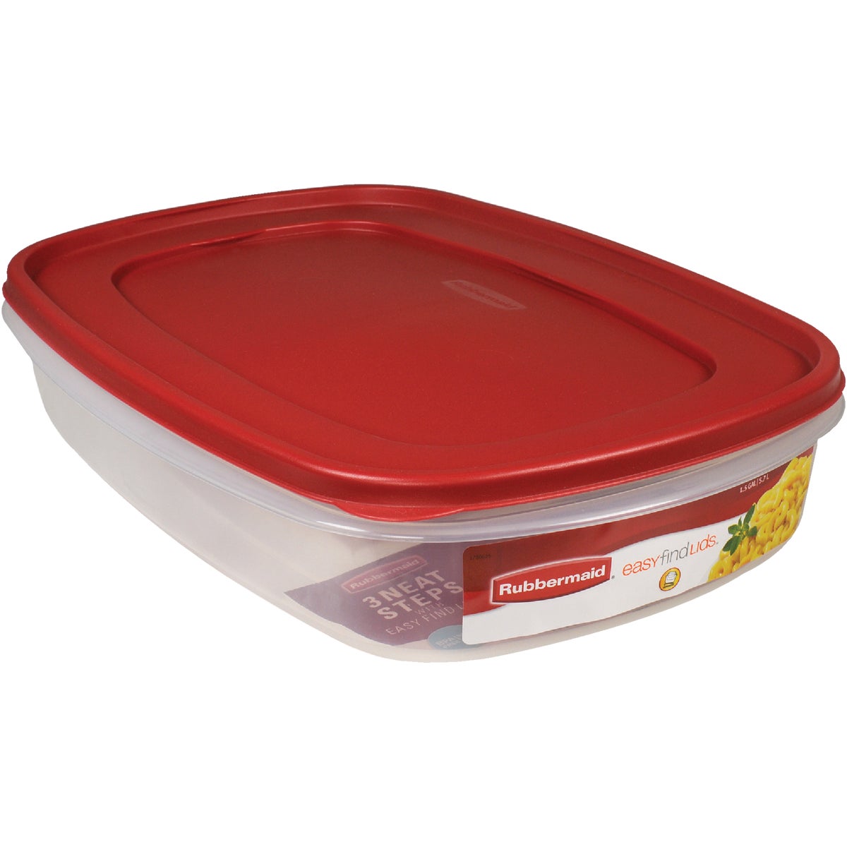 Rubbermaid 1777084 Food Storage Container, 1-1/4 Cup, Clear Base