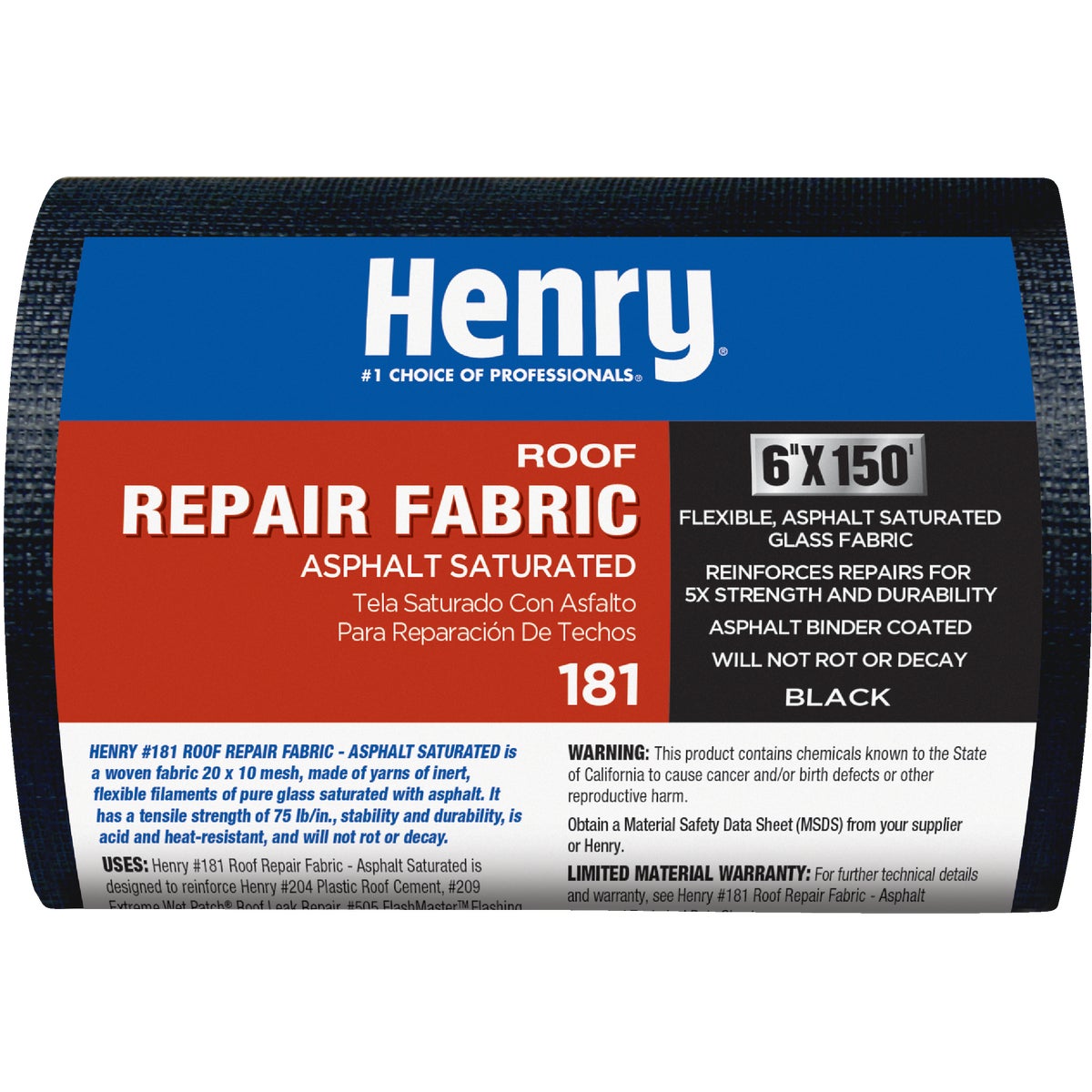 6"X150' GLASS FABRIC - HE181197 by Henry Company