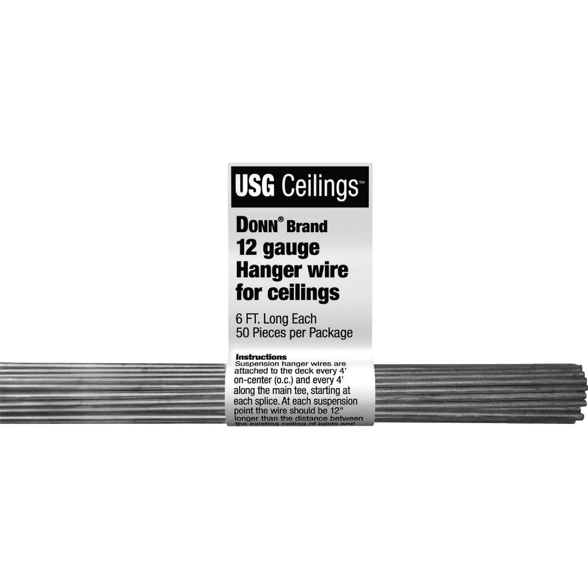 50PC 6' GRID WIRE HANGER - 207535 by U S G Interiors Grid