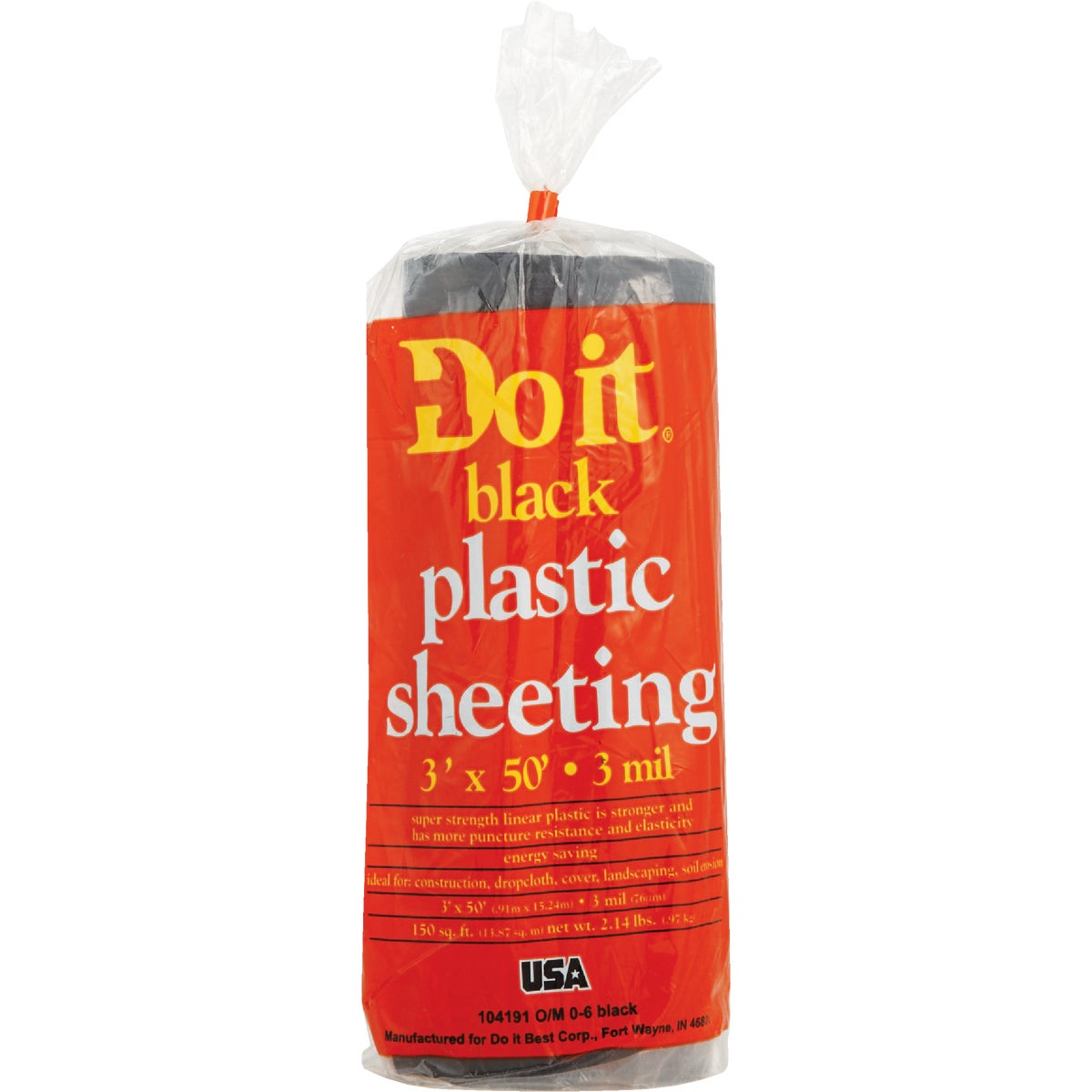 3X50 3MIL BLK POLY FILM - 626126 by Berry Plastics