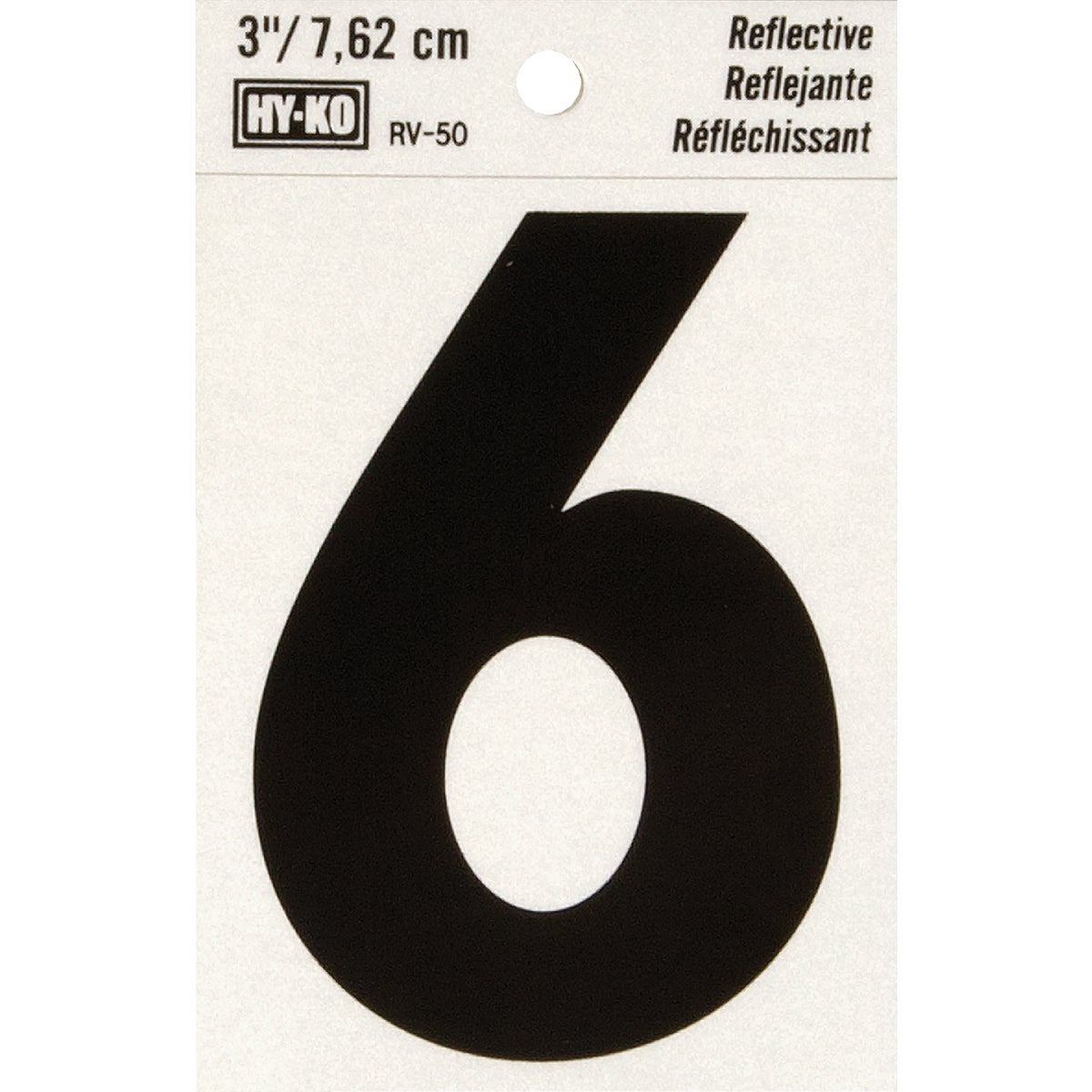 3" REFLECT NUMBER 6 - RV-50-6 by Hy Ko Prods Co