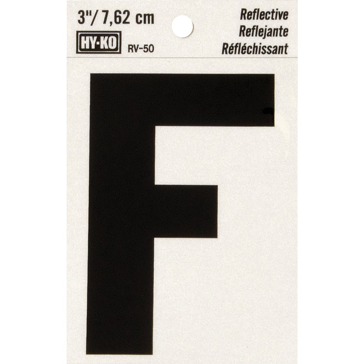 3" REFLECT LETTER F - RV-50F by Hy Ko Prods Co