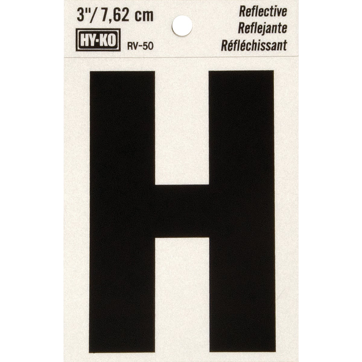 3" REFLECT LETTER H - RV-50H by Hy Ko Prods Co