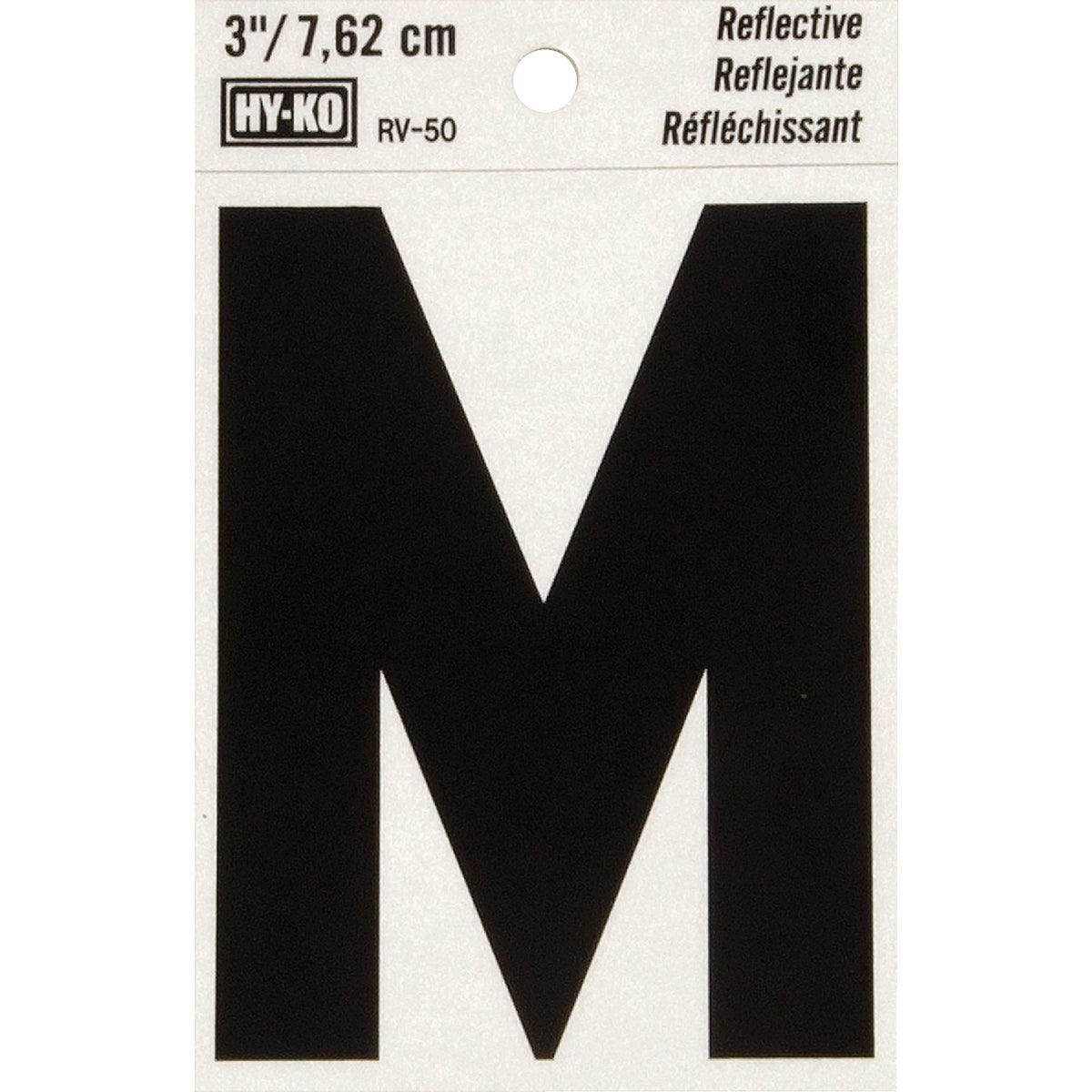3" REFLECT LETTER M - RV-50M by Hy Ko Prods Co