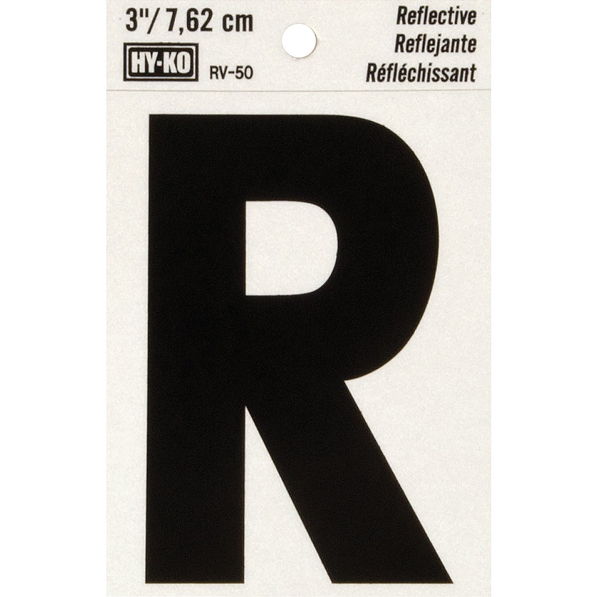 3" REFLECT LETTER R - RV-50R by Hy Ko Prods Co