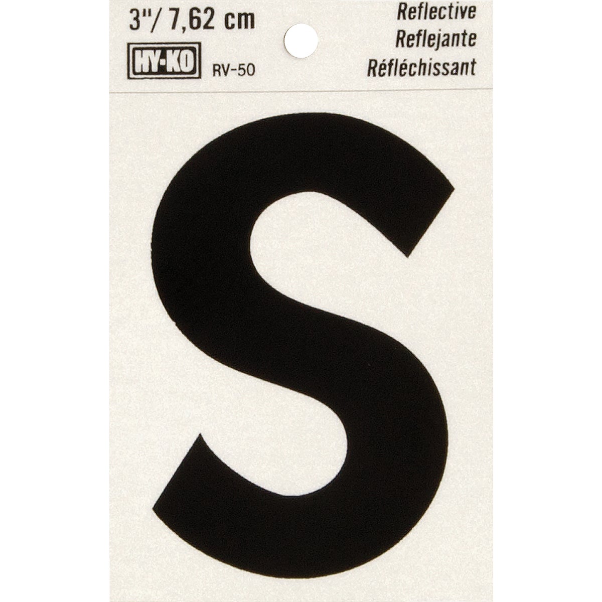 3" REFLECT LETTER S - RV-50S by Hy Ko Prods Co