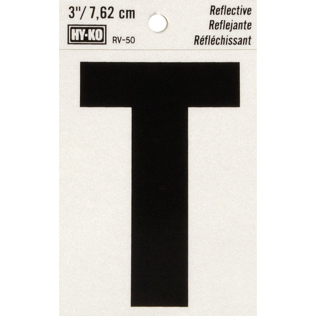 3" REFLECT LETTER T - RV-50T by Hy Ko Prods Co