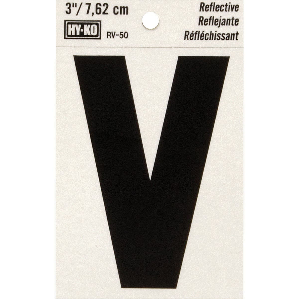 3" REFLECT LETTER V - RV-50V by Hy Ko Prods Co