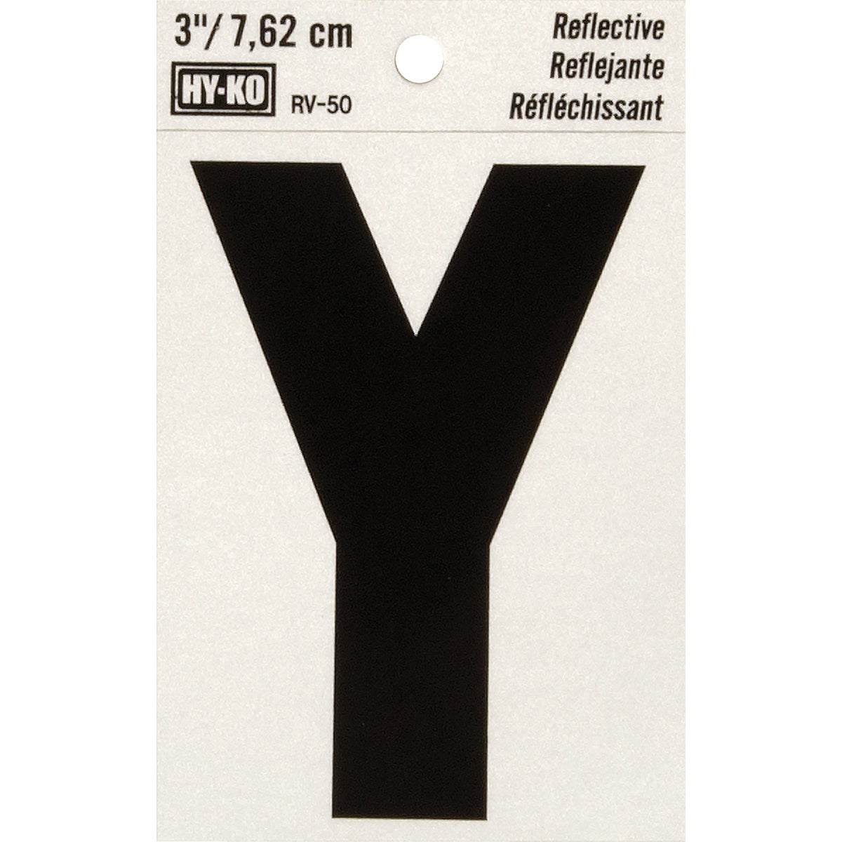 3" REFLECT LETTER Y - RV-50Y by Hy Ko Prods Co