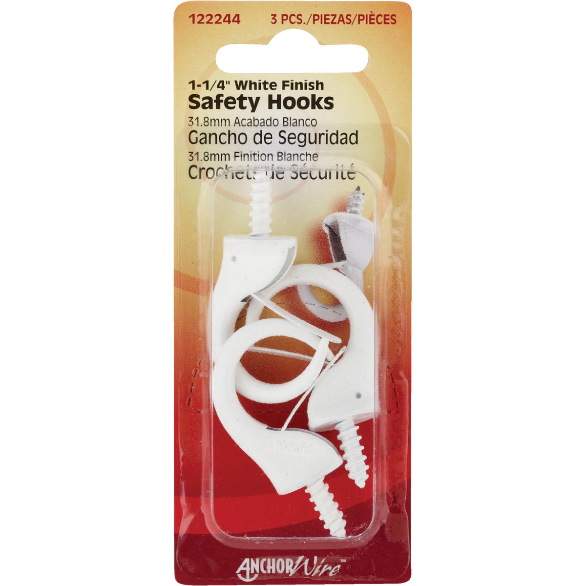 WHITE SAFETY HOOK - 122244 by Hillman Fastener