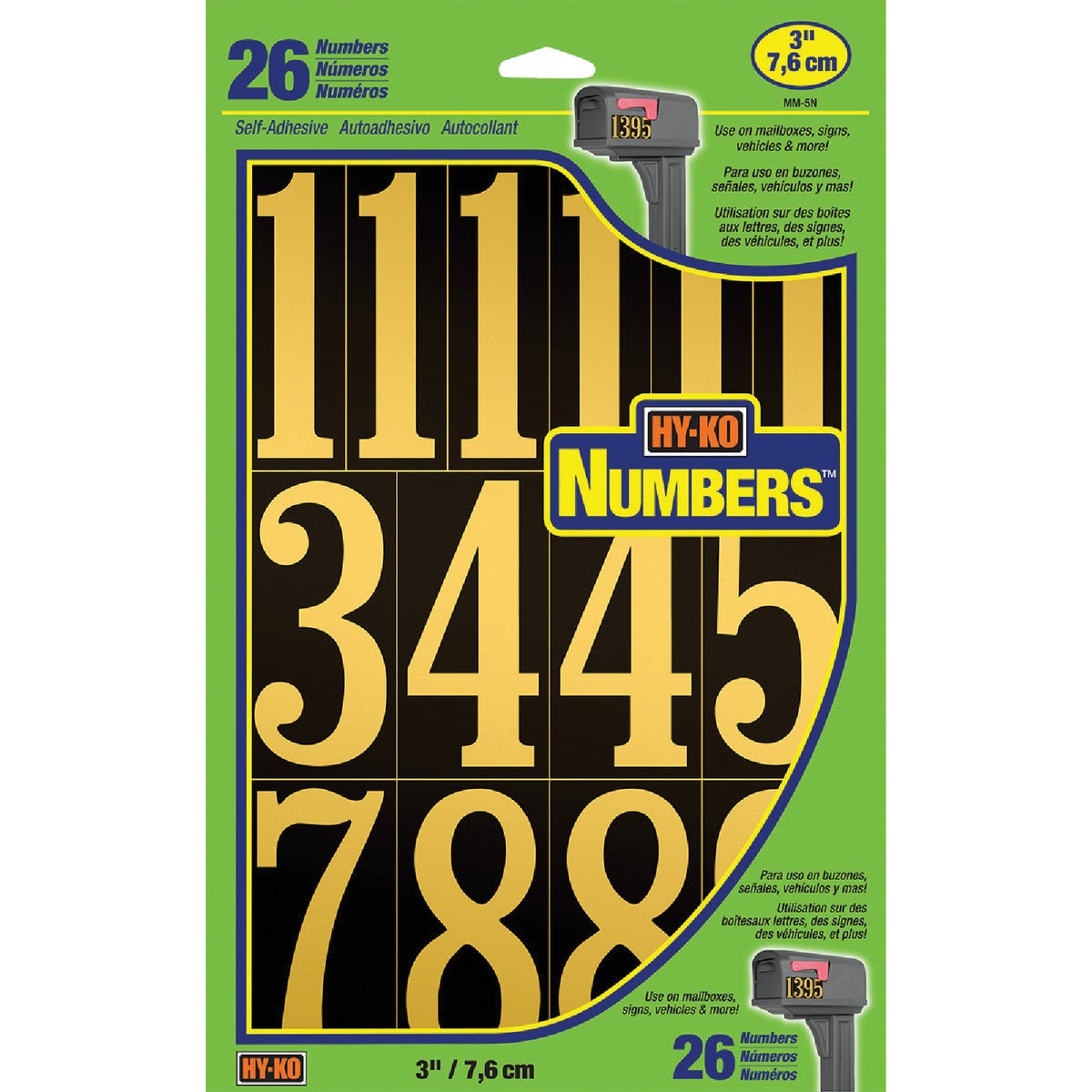 3" NUMBERS - MM-5N by Hy Ko Prods Co