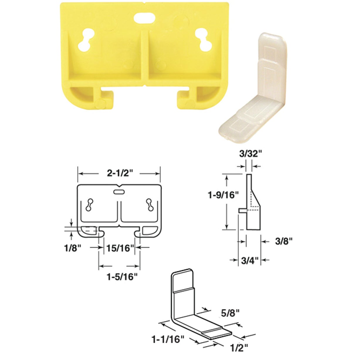 WHITE NYLON TRACK GUIDE - 22625 by Prime Line Products