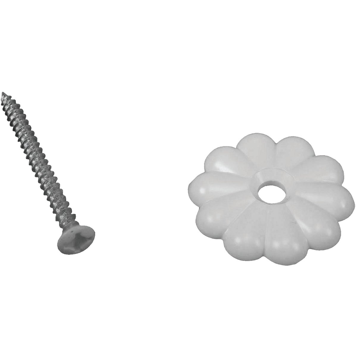 WHITE ROSETTE W/SCREWS - D-138C by U S Hardware