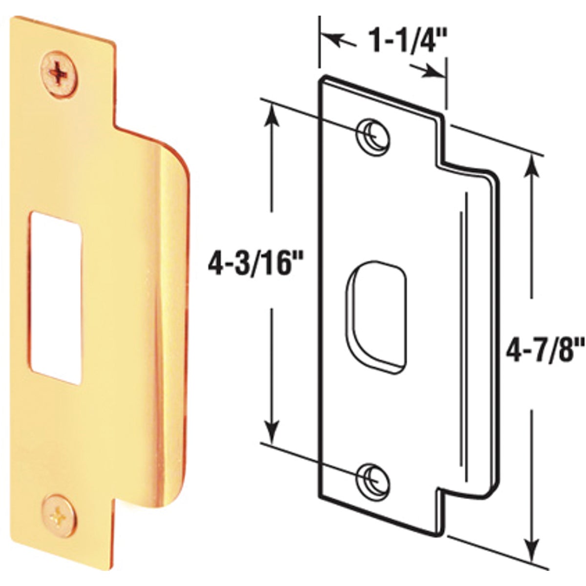 1-1/4" PB LIP STRIKE - U 9428 by Prime Line Products