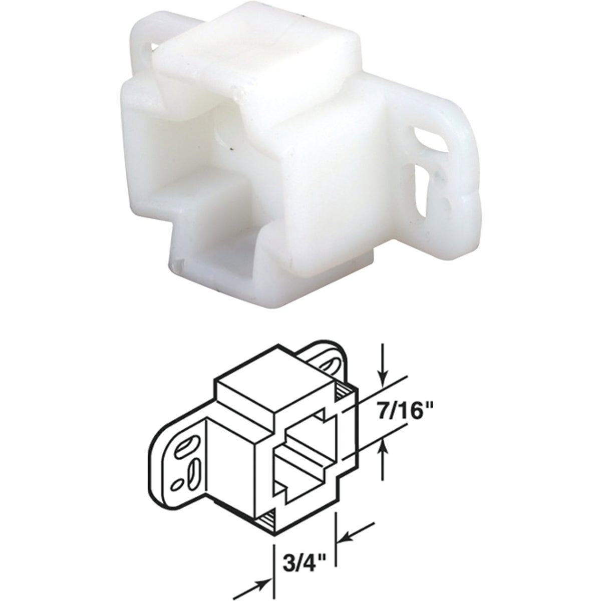 WHT NYLON TRACK BRACKET - 221392 by Prime Line Products