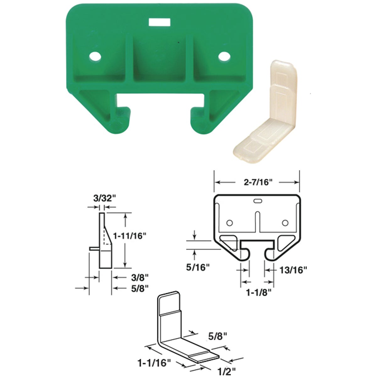 1-3/16"NYLON TRACK GUIDE - 22495 by Prime Line Products