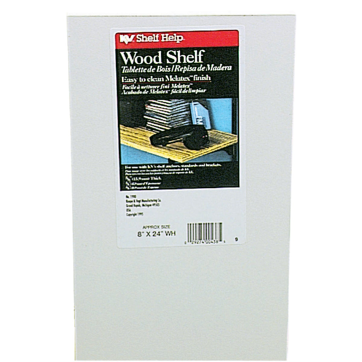 8X24 WHITE SHELF - 1980WH by Knape & Vogt Mfg Co