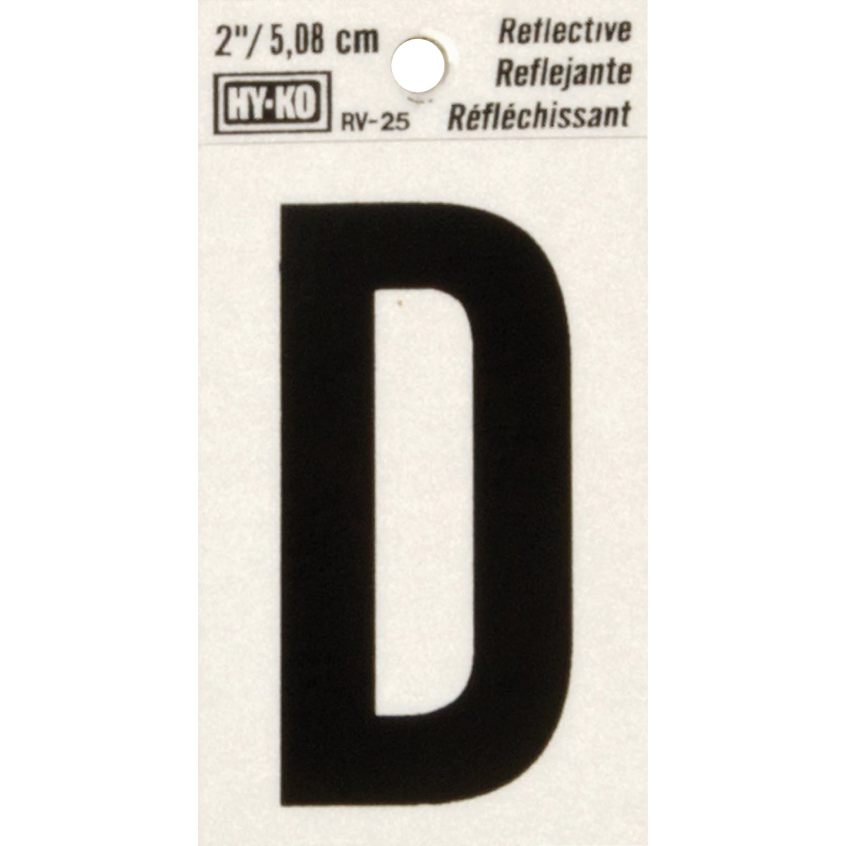 2" REFLECT LETTER D - RV-25/D by Hy Ko Prods Co