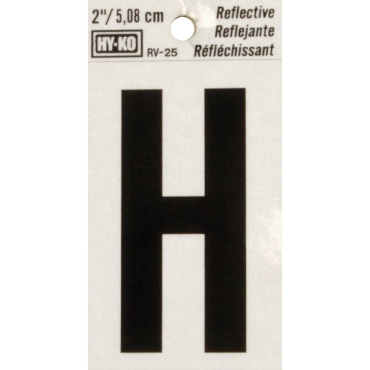 2" REFLECT LETTER H - RV-25/H by Hy Ko Prods Co