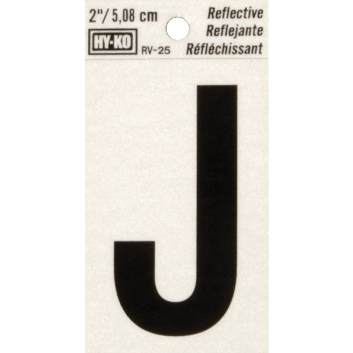 2" REFLECT LETTER J - RV-25/J by Hy Ko Prods Co