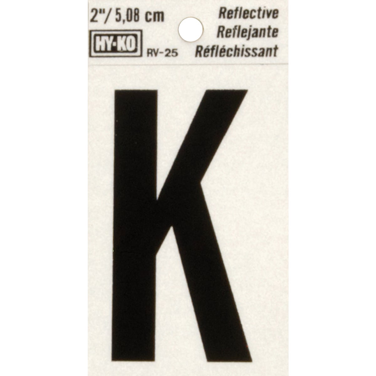 2" REFLECT LETTER K - RV-25/K by Hy Ko Prods Co