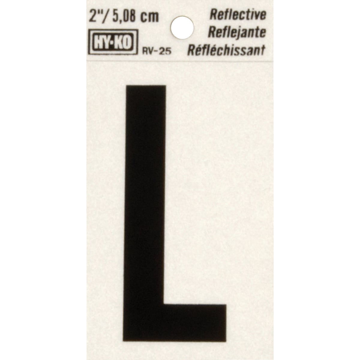 2" REFLECT LETTER L - RV-25/L by Hy Ko Prods Co