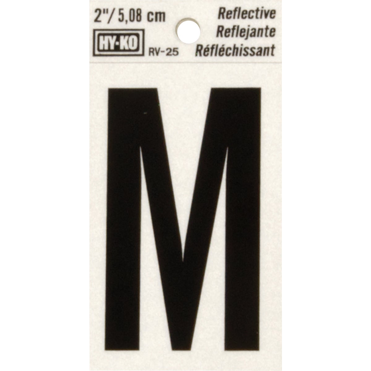 2" REFLECT LETTER M - RV-25/M by Hy Ko Prods Co