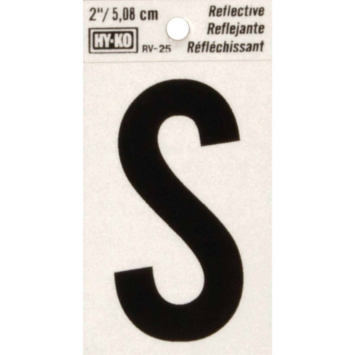 2" REFLECT LETTER S - RV-25/S by Hy Ko Prods Co