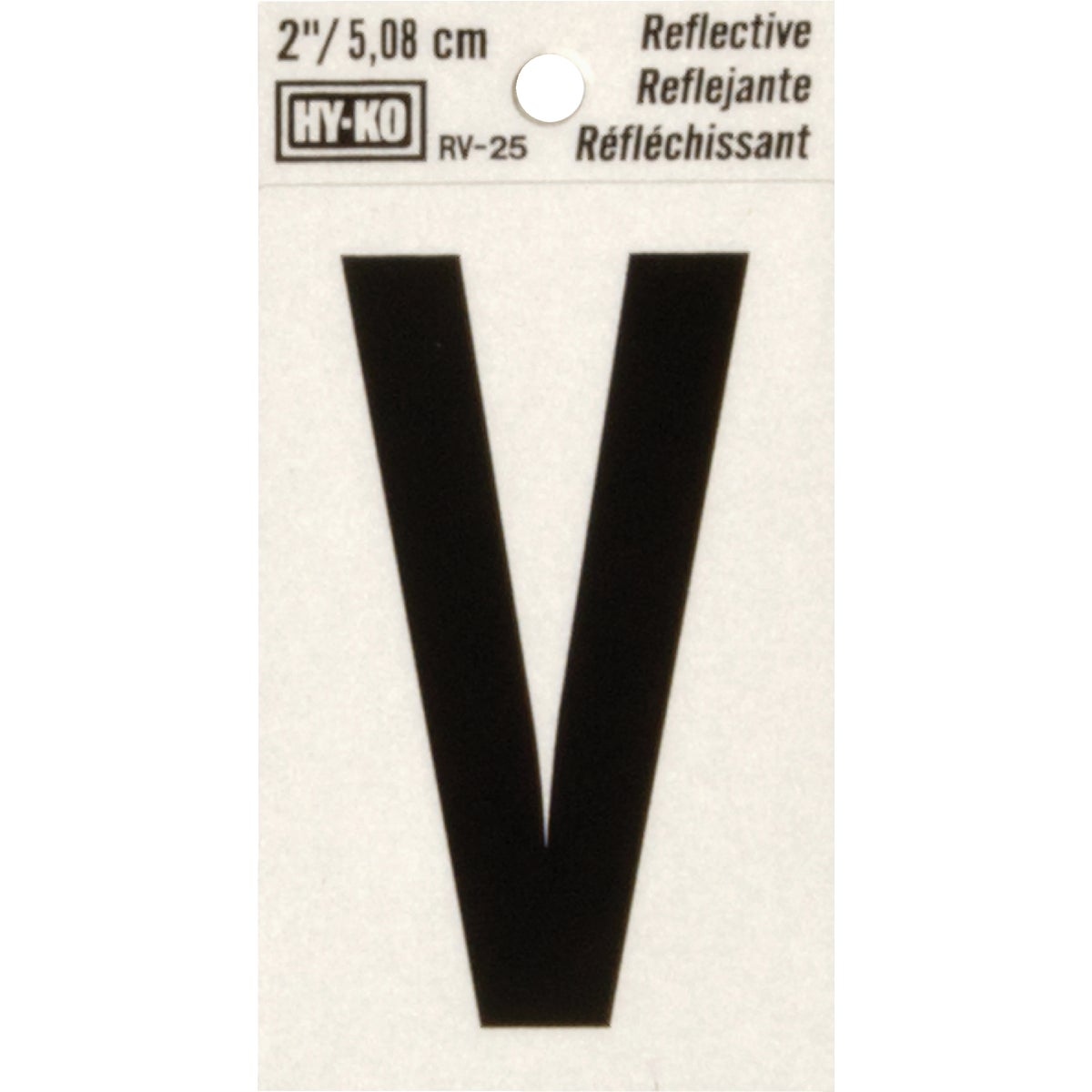 2" REFLECT LETTER V - RV-25/V by Hy Ko Prods Co
