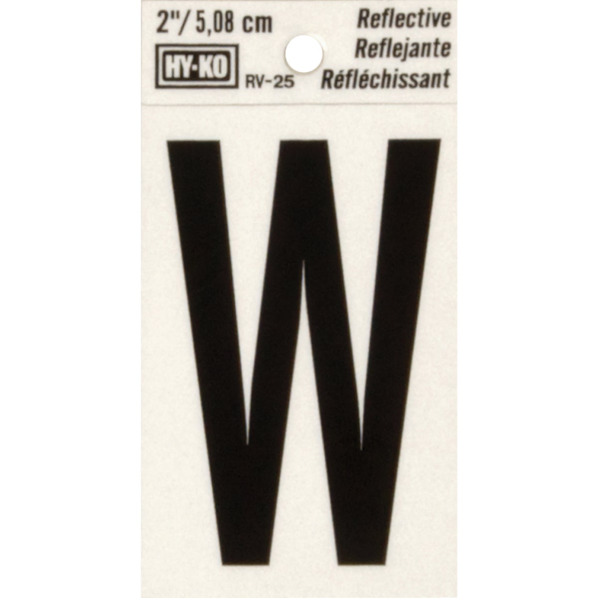 2" REFLECT LETTER W - RV-25/W by Hy Ko Prods Co