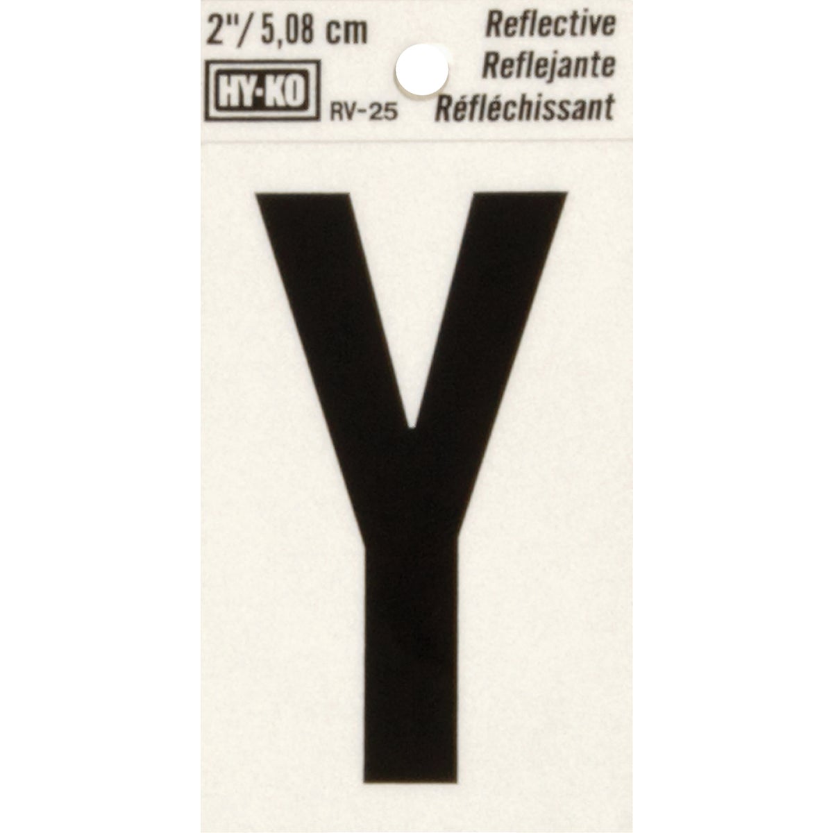2" REFLECT LETTER Y - RV-25/Y by Hy Ko Prods Co