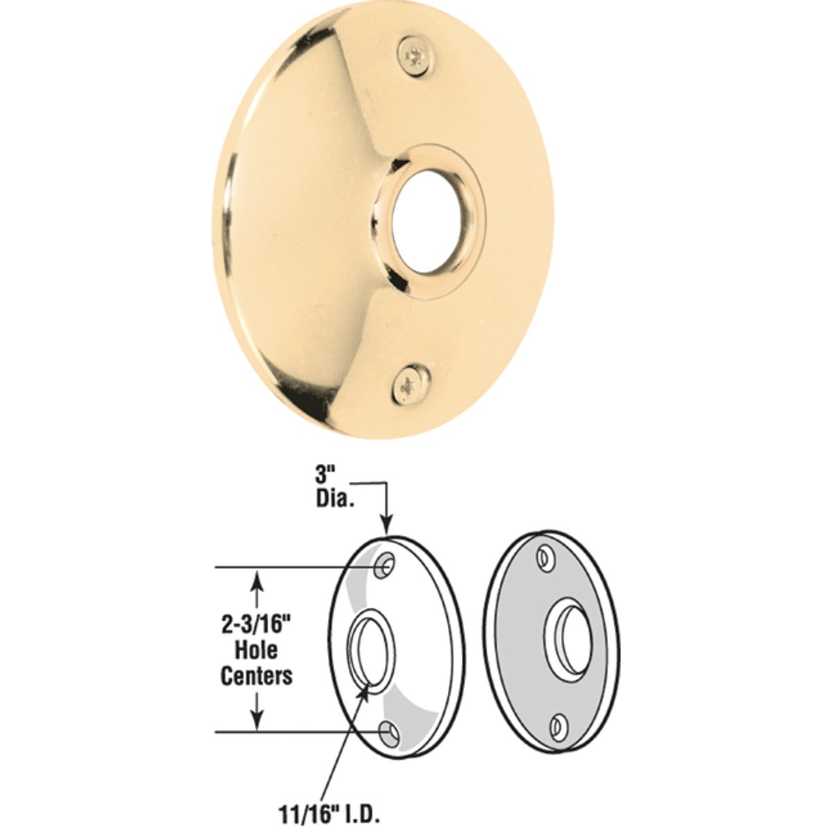 BRS ROSSETTE DOOR KNOB - E 2296 by Prime Line Products