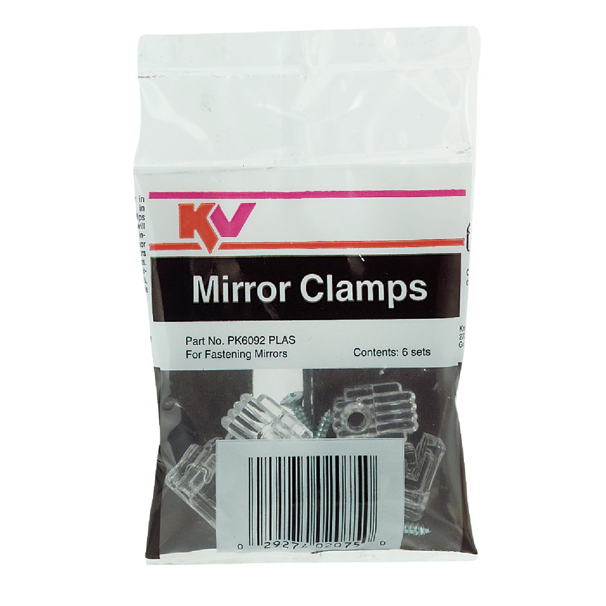 MIRROR CLIPS - PK6092PLAS by Knape & Vogt Mfg Co