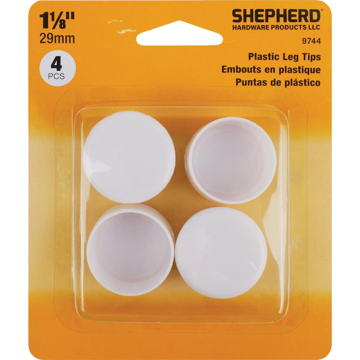 1-1/8"WH PLASTIC LEG TIP - 227748 by Shepherd Hardware