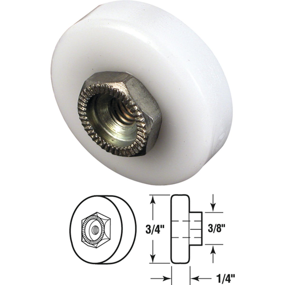 FLAT SHOWER DOOR ROLLER - 1901-B by Prime Line Products