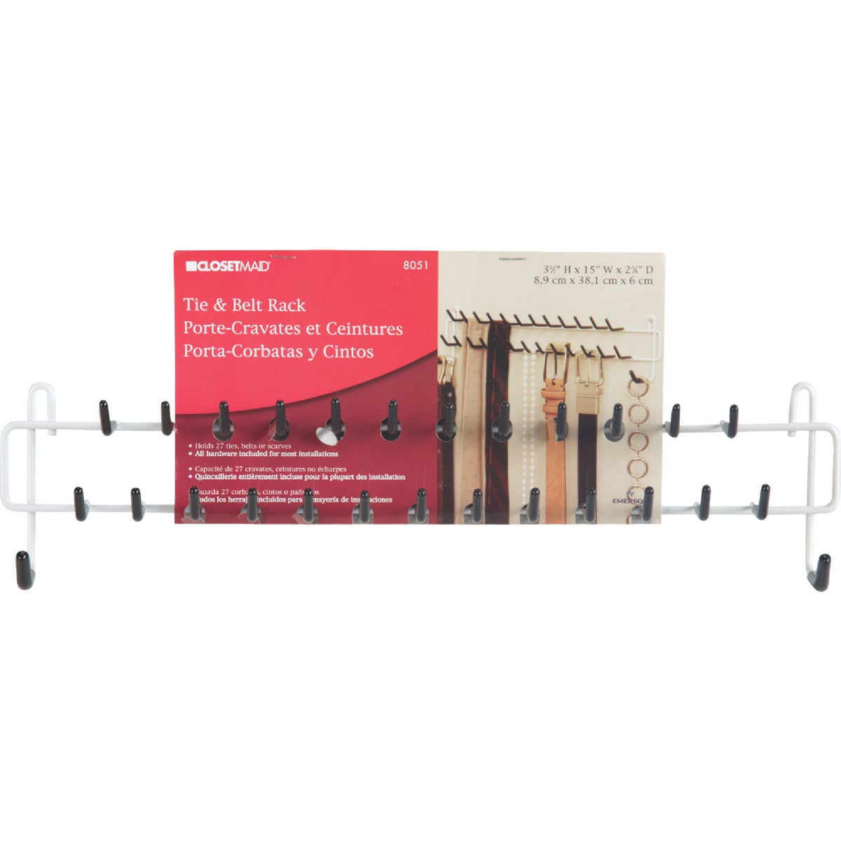 WHITE TIE/BELT RACK - 805100 by Closetmaid