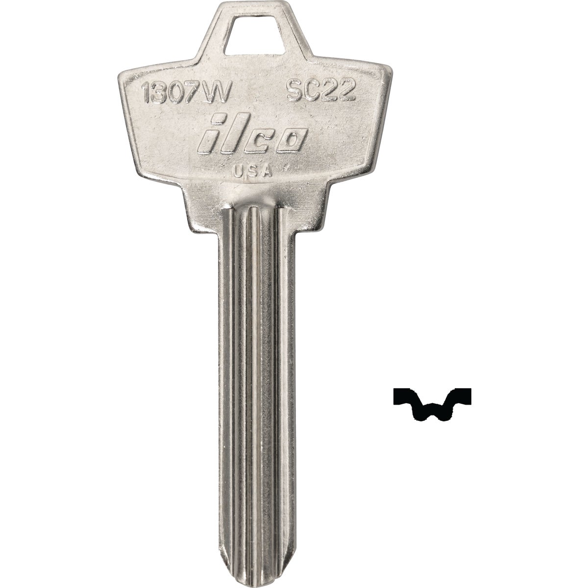 SC22 SCHLAGE DOOR KEY - 1307W DIB by Ilco Corp