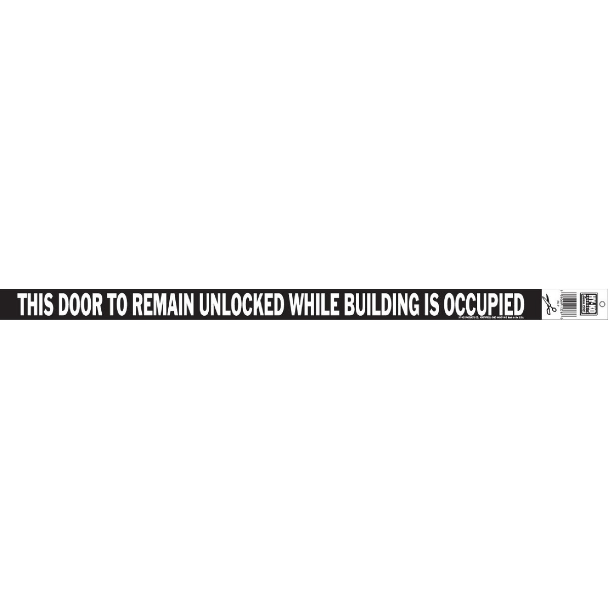 DOOR UNLOCKED SIGN - CV-2 by Hy Ko Prods Co