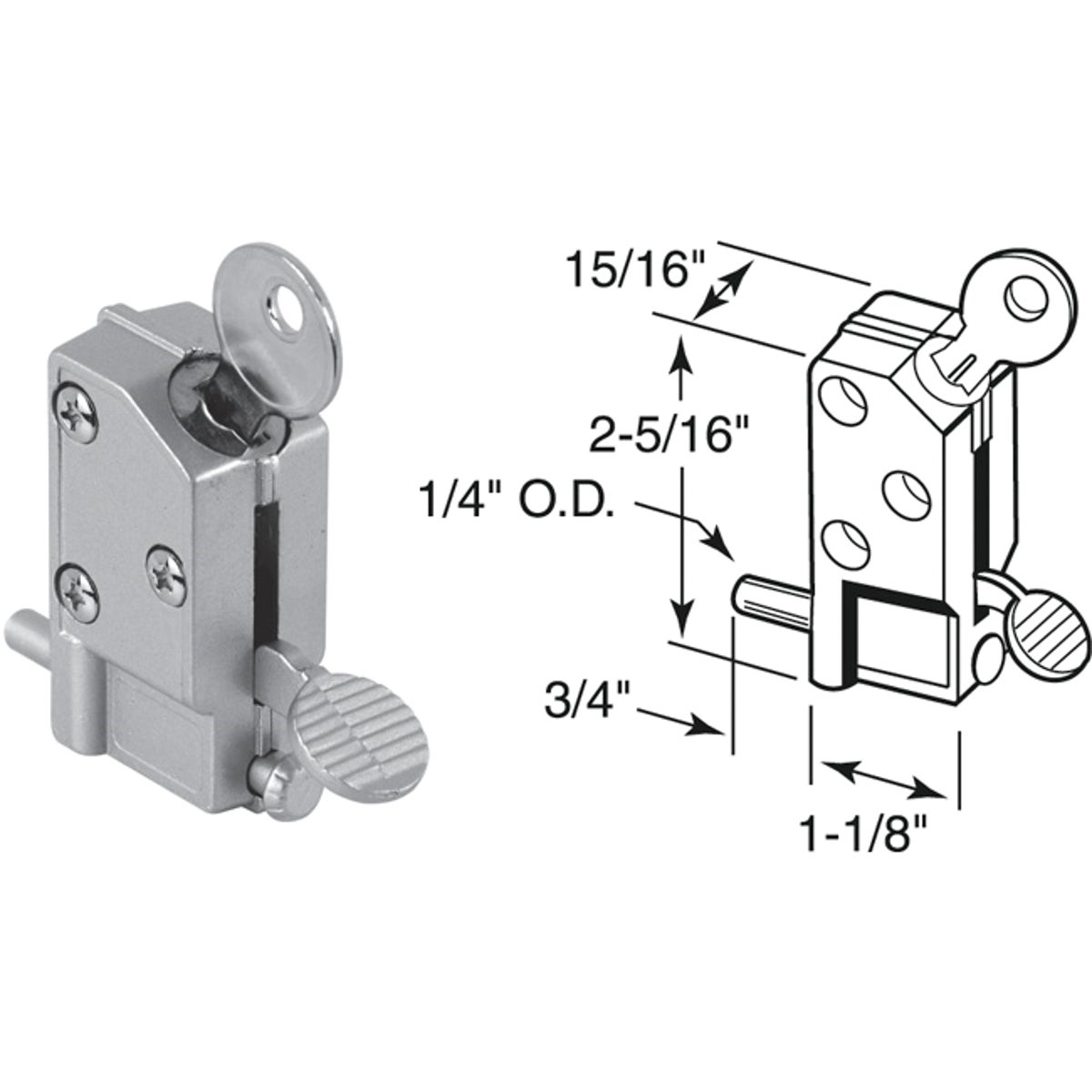 KEYED PATIO DOOR LOCK - U 9882 by Prime Line Products