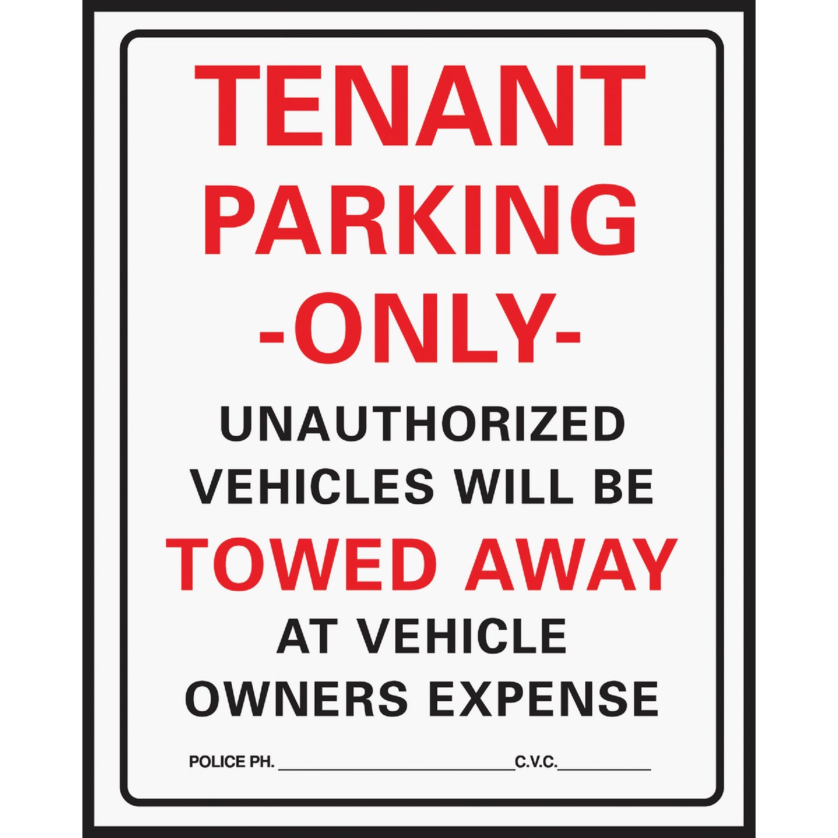 15X19 TENANT PARKG SIGN - 701 by Hy Ko Prods Co