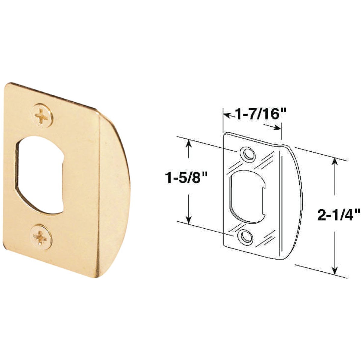 1-3/4" BRS LIP STRIKE - E 2232 by Prime Line Products