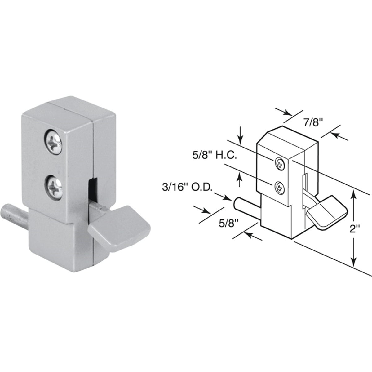 ALUM SLIDING DOOR LOCK - U 9877 by Prime Line Products