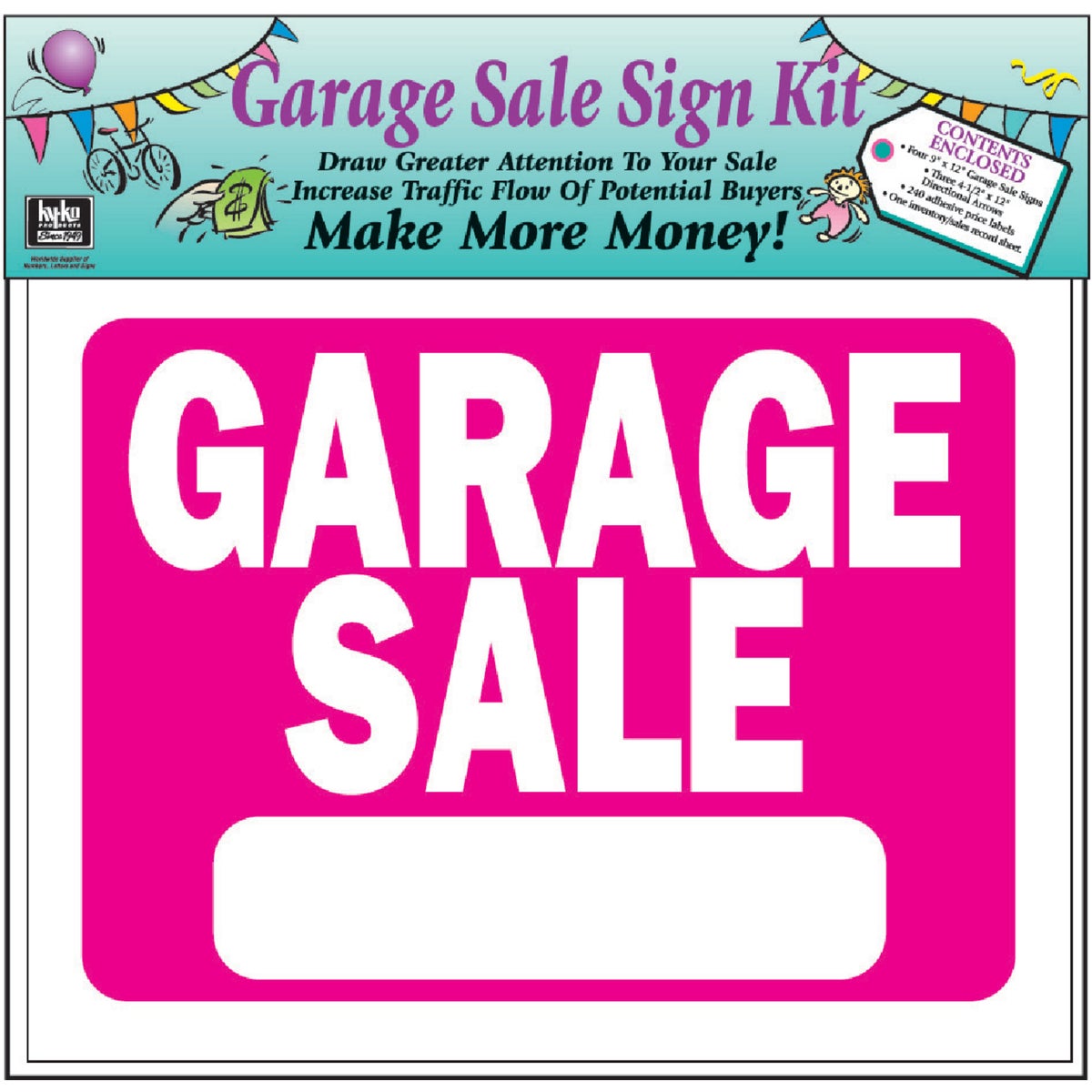 GARAGE SALE SIGN KIT - KIT-13 by Hy Ko Prods Co