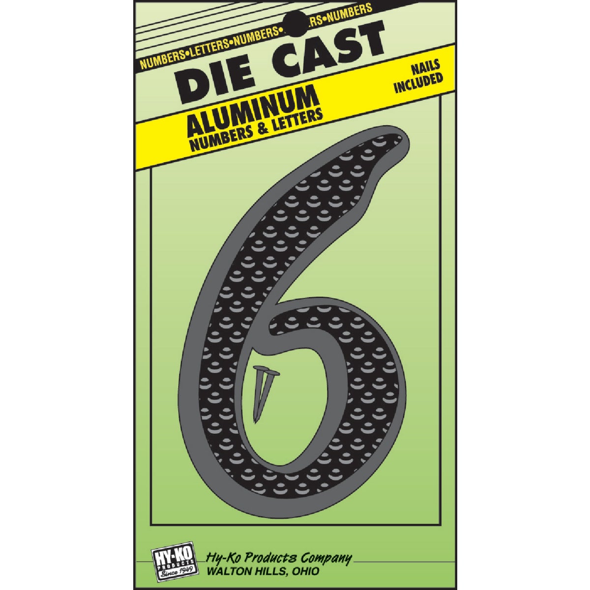 4-1/2" BLK ALUM NUMBER 6 - DC-5/6 by Hy Ko Prods Co