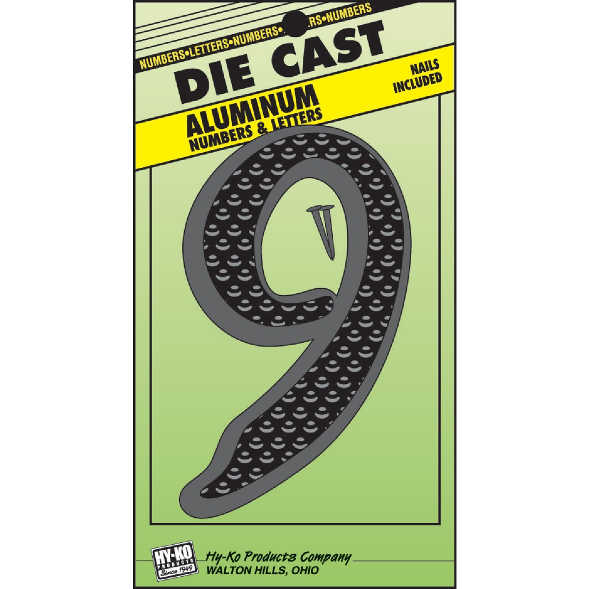 4-1/2" BLK ALUM NUMBER 9 - DC-5/9 by Hy Ko Prods Co