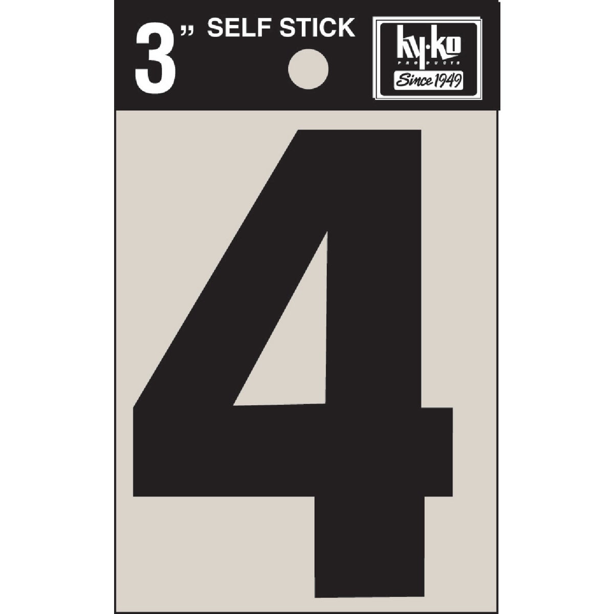 3" BLK VINYL NUMBER 4 - 30404 by Hy Ko Prods Co