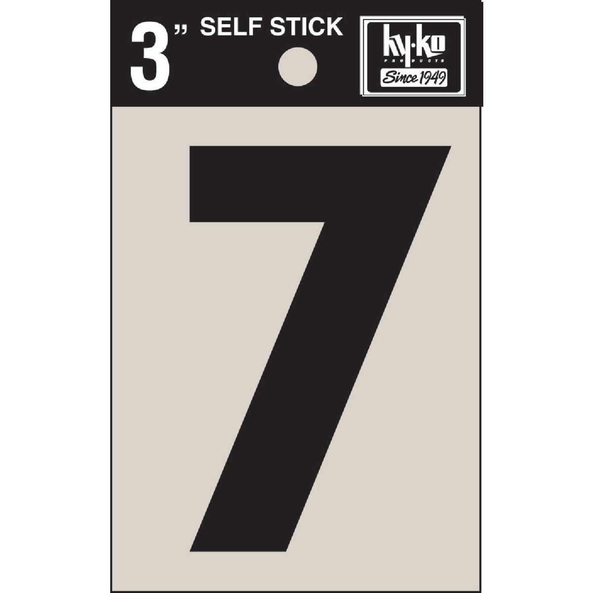 3" BLK VINYL NUMBER 7 - 30407 by Hy Ko Prods Co