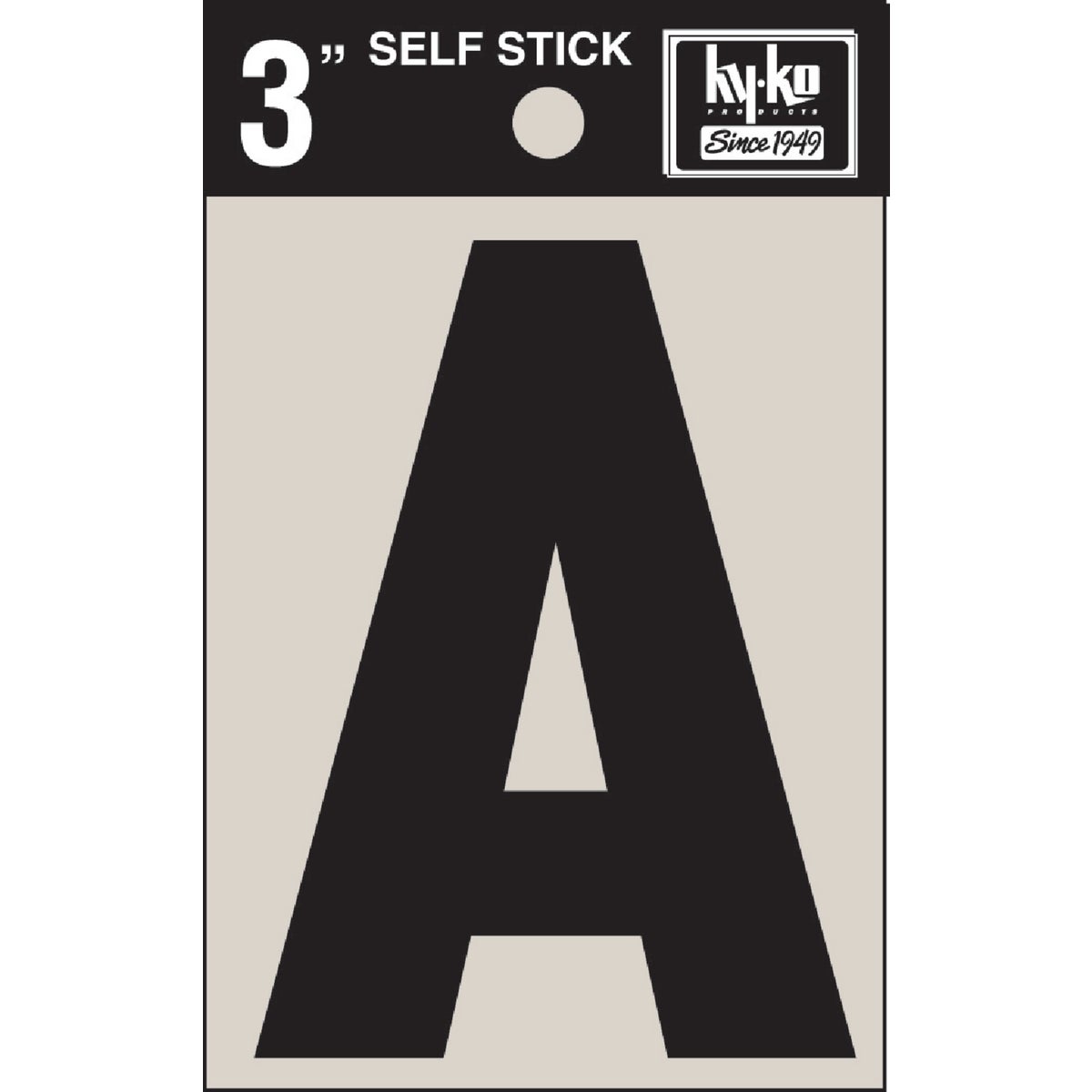 3" BLK VINYL LETTER A - 30411 by Hy Ko Prods Co