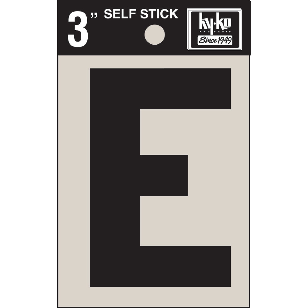 3" BLK VINYL LETTER E - 30415 by Hy Ko Prods Co