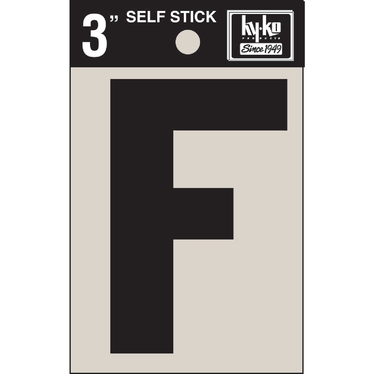 3" BLK VINYL LETTER F - 30416 by Hy Ko Prods Co